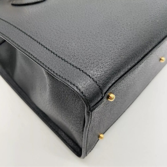 Authentic Vintage Gucci Bamboo Black Leather HandBag “Diana bag” inside peeling - Picture 11 of 17